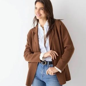 J. Crew Eloise Sweater-blazer Heather Walnut Size Small EUC
